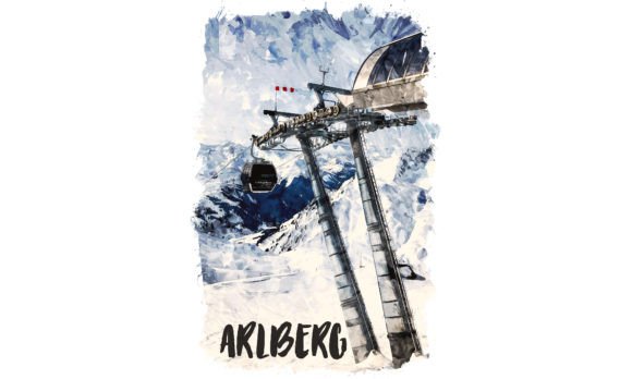 Arlberg Europe Watercolor Poster: A Fresh Illustrations Pick for Modern Branding