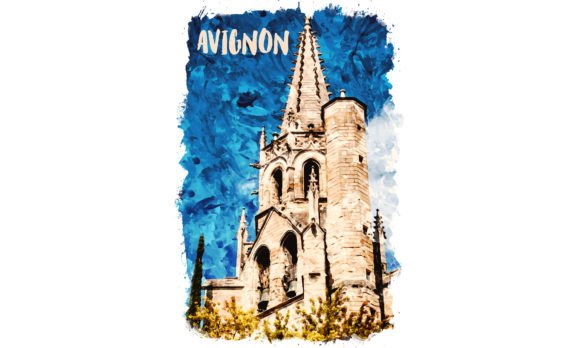Avignon Europe Watercolor Poster Illustrations for Crafters & Etsy Sellers