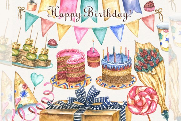 Birthday Clipart, Watercolor: A Visual Designer’s Review for Branding & Marketing