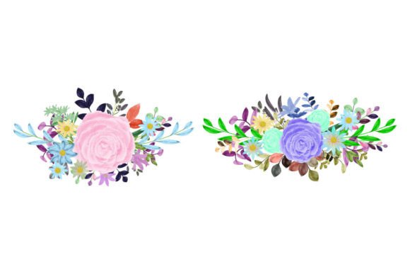 Bouquets Floral, Watercolor Floral Illustrations for Digital Sellers