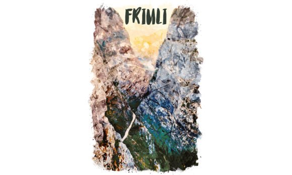 Friuli Europe Watercolor Poster Illustrations for Digital Sellers