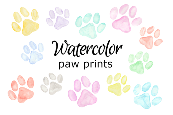 Handcrafted Charm: Evaluating Paw Prints Watercolor Clipart for Real Design Projects