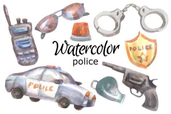 Police Watercolor Clip Art: A Designer’s Take on Real-World Visual Impact
