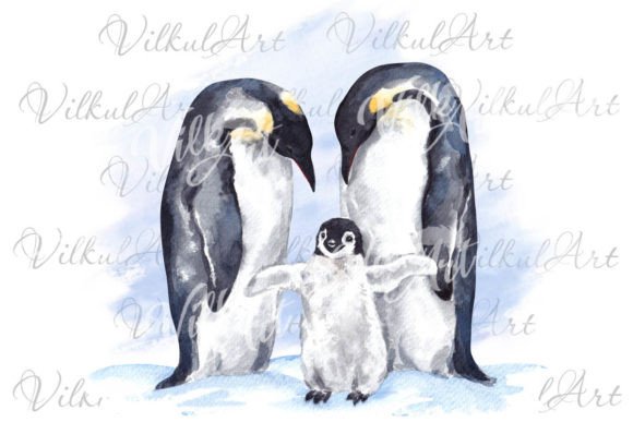 Sublimation Watercolor Cute PNG Penguin Illustrations for Branding and Creative Projects