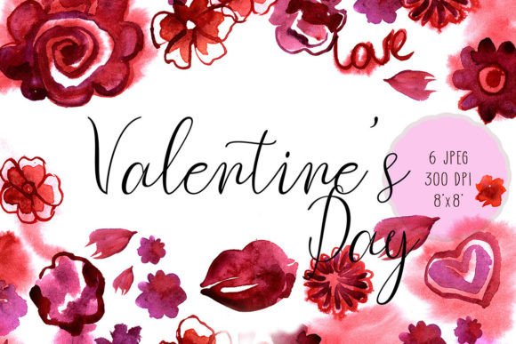 Valentines Day Watercolor Backgrounds for Editorial & Web Design