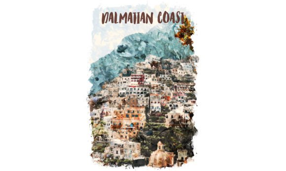 Visual Review: Dalmatian Coast Europe Watercolor Poster for Blog & Editorial Design
