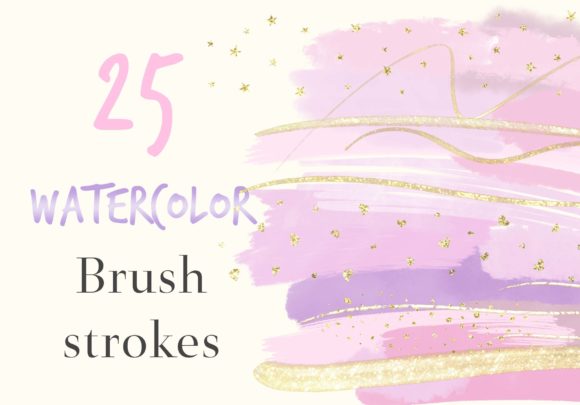 Watercolor Brush Strokes in Pastel Pink