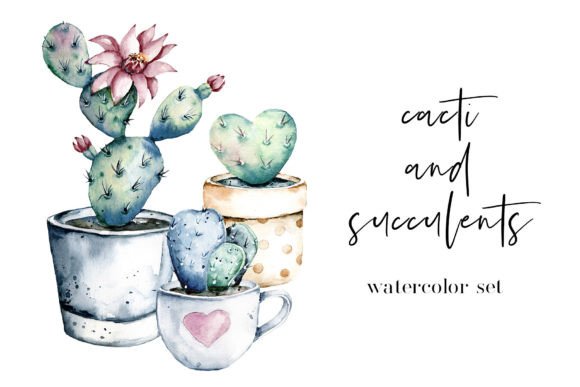 Watercolor Cacti and Succulents: A Fresh Illustration Bundle for Modern Branding