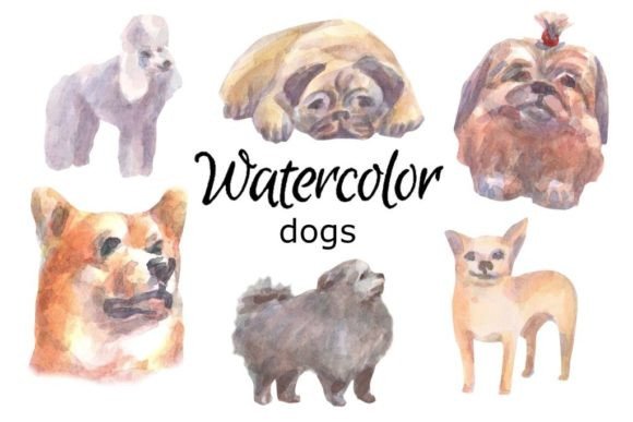 Watercolor Dog Art Clipart for Crafters & Etsy Sellers