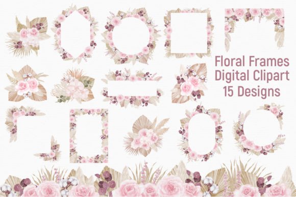 Watercolor Dried Flower Bouquet PNG: A Soft Touch for Local Branding Freebies