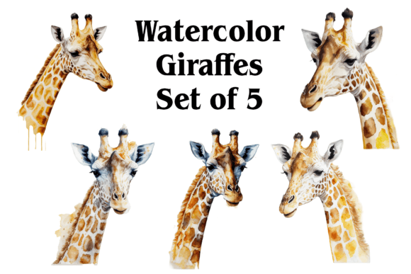 Watercolor Giraffes Illustrations: A Fresh Visual Asset for Modern Branding