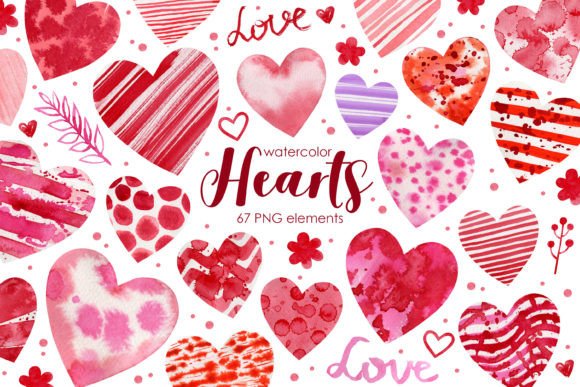 Watercolor Hearts Clipart: A Valentine Illustration for Lifestyle & Editorial Blogs