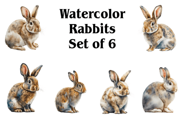 Watercolor Rabbits Illustrations: A Soft, Artistic Touch for Local Branding