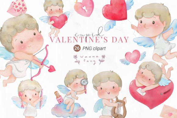 Watercolor Valentine Cupid Clipart, PNG: A Brand Designer’s Review for Marketing & Visual Content Creation